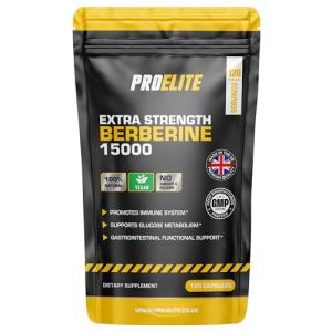 Berberine 15000mg 120 Capsules - High Potency Vegan Supplement | Supports Immune Health, Glucose Metabolism & Heart Function | Made in The UK by PROELITE