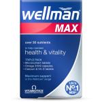 Wellman Max - Multivitamin Tablets for Men Formula Mix with Maximum Support for Energy, Immune System, Testosterone Level, Bone, Brain,Heart and Vision Health,