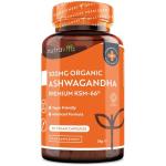 Nutravita Organic Ashwagandha KSM-66® with 5% Withanolides - Vegan Friendly with The Highest Concentration Most Bioavailable Full-Spectrum Root Powder for Immune Support - Made in The UK