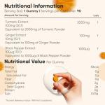 Turmeric Gummies with Black Pepper & Ginger 2100mg | 90 Vegan Gummies | Natural Lemon Flavour | 3 Months Supply | Non-GMO & Gluten Free | 3-in-1 Turmeric Supplement for Men & Women