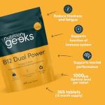 Vitamin B12 Tablets High Strength - 1 Year Supply (365 Tablets) - 1000mcg Dual Power B12 Vitamin Complex with Methylcobalamin & Adenosylcobalamin - Vegan Supplement - (Packaging Design May Vary)