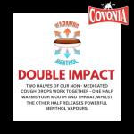 Covonia Double Impact Cough Drops Berry Blast , Powerful Menthol Vapours , Suitable for Vegetarians , Alcohol Free Cough Drops , 51g