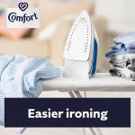 Comfort Vaporesse Fresh Sky Ironing Water prevents limescale and gives your laundry a fresh, uplifting fragrance and long-lasting freshness for easy ironing 1 L