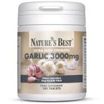 Nature's Best Garlic Tablets 3000mg - High Strength & Rich in Allicin - Taste Controlled & Odthisless - Equivalent to 3000mg of Fresh Garlic - UK Made - 180 Tablets (6 Months' Supply)