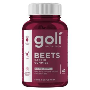 Goli Beets Cardio Gummies | 100mg CoQ10 & Beet Root Extract | Heart Health & Antioxidant | Gluten-Free, Vegan, Non-GMO & Gelatin-Free | Nature's Great Superfood | 60 Gummies