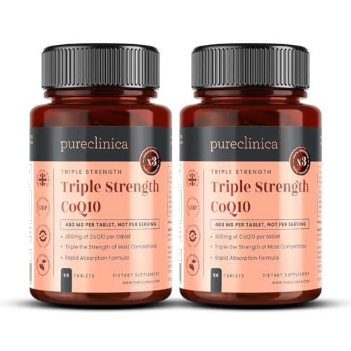 CoQ10 300mg – High Strength Co Enzyme Q10 Supplement with Vitamin C & Black Pepper for Better Absorption – 180 Tablets (2 x 90) – 6 Month Supply – Energy & Heart Health Support