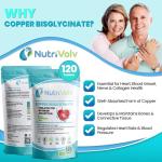 Copper Bisglycinate 3mg Vegan Chelated Cu for Healthy Heart and Improved Immune System, UK Made Pills for Men and Women - 120 Tablets