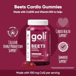 Goli Beets Cardio Gummies | 100mg CoQ10 & Beet Root Extract | Heart Health & Antioxidant | Gluten-Free, Vegan, Non-GMO & Gelatin-Free | Nature's Great Superfood | 60 Gummies