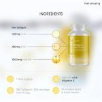 Omega 3 Fish Oil: One-a-Day (Full-Year 360-Day Supply) - 1000mg Fish Oil per Softgel with 180mg EPA, 120mg DHA & 3mg Vitamin E - Premium Heart & Brain Health Boost by Feel Amazing