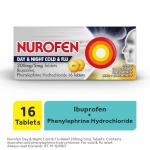Nurofen Day & Night Cold & Flu Relief 200mg/5mg Tablets Ibuprofen, Pack Of 16