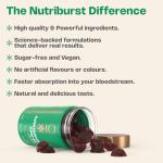 Nutriburst 300mg Ashwagandha + Vitamin B5 & Iodine - Herbal Adaptogen Reduce Tiredness & Fatigue, Supports Mental Performance - Vegan, Sugar Free Supplement - 60 Gummies - 1 Month Supply