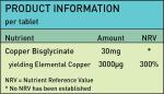 Copper Bisglycinate 3mg Vegan Chelated Cu for Healthy Heart and Improved Immune System, UK Made Pills for Men and Women - 120 Tablets