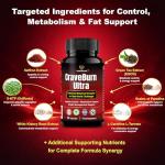 CraveBurn Ultra – Advanced Appetite Suppressant for Women & Men – Natural Craving Control, Metabolism Support & Weight Management – Non-Stimulant Fat Burner with Saffron, Green Tea & L-Carnitine