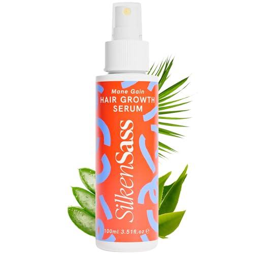 Silken Sass DHT Blocker Hair Growth Serum for Women – Mane Gain Leave-In Treatment with Redensyl® & Saw Palmetto – Botanical Formula for Thinning Hair & Breakage Reduction