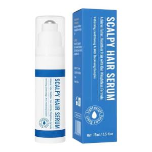 Hair Growth Serums Roll On 15ml with Saw Palmettos, Rosemary & Pea Extract, Helps Support Thicker, Fuller Hair Appearance for Moisturizing Prevents Breakage Loss Shedding Promotes Thickness Women Men