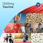 Nutravita Taurine Supplement 1500mg - 180 High Strength Taurine Tablets - Vegan Amino Acids Taurine Nutritional Supplements - Powder Alternative - Sports Supplement for Men & Women - Made in The UK
