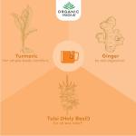 Organic India Tulsi Honey Chamomile Tea - Organic Tulsi & Chamomile Infusion - Softly Sweet Herbal Blend with Honey Notes - Caffeine-Free for Relaxation - 18 Individually Wrapped Tea Bags