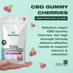 Swiss Peak, High-Strength 3200mg CBD Cherry Flavoured Gummies, 70 Gummies Per Tub, Non-GMO, All Natural & No THC, Vegan, Gluten-Free | UK-Made