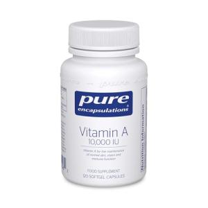 Pure Encapsulations Vitamin A 10,000 IU - Cod Liver Oil - Supports The Maintenance of Normal Skin, Vision and Immune Function - 120 Softgel Capsules