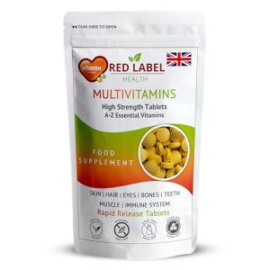 Red Label Health Multivitamin 360 Tablets (1 Year Supply) for Men & Women High Strength Multi Vitamins Supplement for Immune Support & Wellbeing, One a Day Multivitamins
