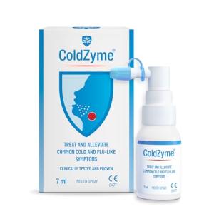 ColdZyme Mouth & Throat Spray | Reduces a Cold by up to 4.5 Days | Deactivates Viruses | Use at First Signs (Scratchy Throat, Runny Nose, Malaise, Headache, Coughing) | Menthol Flavour 7 ml