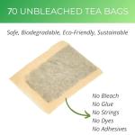 Organic Green Tea Bags| 70 Count VitalForest Unbleached Chinese Green Tea Packets| Natural Premium Real China Herbal Green Leaves Tea