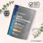 Multivitamin Tablets for Men | 180 Count | 28 Essential Nutrients | with Zinc, Magnesium, Vitamin D3, B12 and More! | Vegan Supplement | by Horbaach