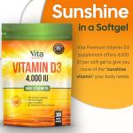 Vitamin D 4,000 IU Softgels, Maximum Strength Vitamin D3 Supplement, 365 Easy to Swallow Softgels (Not Tablets) - Full Year Supply