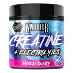 Warrior Creatine Monohydrate Powder + Electrolytes Powder 360g (80 Servings) – Performance, Hydration, Pre & Post Workout for Men & Women – Micronized Creatine + Electrolyte Supplement, Mixed Berry