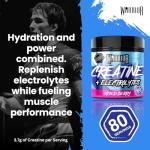 Warrior Creatine Monohydrate Powder + Electrolytes Powder 360g (80 Servings) – Performance, Hydration, Pre & Post Workout for Men & Women – Micronized Creatine + Electrolyte Supplement, Mixed Berry