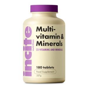 Incite Nutrition Multivitamin Tablets. 180 Vegan Tablets, 6 Month Supply. Daily Formula with 23 Vitamins & Minerals. Immune Support, Energy, Bone Health. Suitable for Vegetarians & Vegans