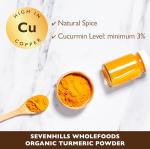 Sevenhills Wholefoods Organic Turmeric Powder 500g, Premium Spice for use in Drinks, curries and savoury Dishes, Curcumin