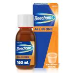 Beechams Cold and Flu Liquid, Sore Throat Relief & Cough Medicine for Adults with Paracetamol, All in One Liquid, 160 ml