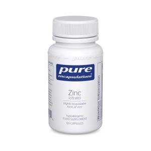 Pure Encapsulations Zinc (Citrate) 30mg - Highly Bioavailable Zinc Supplement - for Immune and Metabolism Support - for Hair, Skin & Nails - 60 Vegetarian Capsules