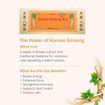 Dai Wang Pharmaceutical Co Ltd - Korean Ginseng Tea. Using High Grade Roots From 6-year-old Ginseng. Each Sachet Contains Extract From 1800mg Panax Ginseng Root, or 80mg/g Saponin. Box of 42 Sachets