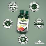 Natures Aid Vitamin D3 10µg (400IU) – High Strength Vitamin D Supplement – Supports Bones, Muscles & Immunity – Vegan, Gluten-Free, Non-GMO – 90 Tablets – Essential Daily Nutrient