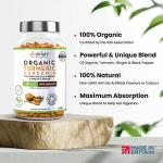 Turmeric and Black Pepper Capsules | 1440mg Dose | 180 Tablets | 3 Month Supply | 2 A Day | Herbal Supplements | High Strength Curcumin | VitaBright Organic Tumeric Supplement