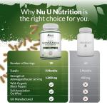 Organic Ashwagandha KSM-66® 1200mg - 5% Withanolides - 180 Vegan Capsules - High Strength Ashwaganda with Black Pepper - Soil Association Certified - Made in The UK - Nu U Nutrition