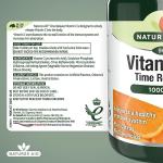 Natures Aid Vitamin C 1000mg Time Release - High Strength with Bioflavonoids - Supports Immunity, Bones & Heart - Antioxidant - Vegan, Gluten-Free, Non-GMO Supplement – 90 Tablets