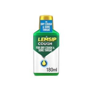 Lemsip Cough Syrup, 180ml, Catarrh and Mucus Relief, Chesty Cough, Sore Throat, Phlegm and Mucus Remover, Effective Dual Relief, Loosens Mucus, Cough Syrups, Medication