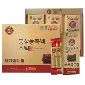 Pocheon Korean Red Ginseng Extract, 30% Ginseng Extract, Single Serving Packs - 30 Sticks (10 ml x 30), Natural Immune Support, Available as Tea