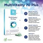 Healthspan Multivitamin 70 Plus | (120 Tablets) | Vitamin C & Vitamin D3 | Brain, Heart, Bone & Immunity Health | Ginseng, Bioflavonoids & Acetyl L-carnitine | Vegan
