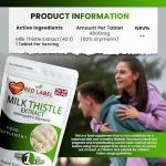 Red Label Health Milk Thistle 365 Tablets 4000mg High Strength Silymarin Extract Vegan Made in The UK