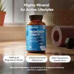 Magnesium Citrate Capsules 1480mg - 240 Capsules - 4 Months Supply - 30% Buffered - Bioavailable Form - 2 Capsules a Day - Vegan-Friendly & Non-GMO - Magnesium Supplements for Men & Women