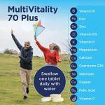 Healthspan Multivitamin 70 Plus | (120 Tablets) | Vitamin C & Vitamin D3 | Brain, Heart, Bone & Immunity Health | Ginseng, Bioflavonoids & Acetyl L-carnitine | Vegan