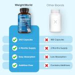 Magnesium Citrate Capsules 1480mg - 240 Capsules - 4 Months Supply - 30% Buffered - Bioavailable Form - 2 Capsules a Day - Vegan-Friendly & Non-GMO - Magnesium Supplements for Men & Women