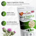 Red Label Health Milk Thistle 365 Tablets 4000mg High Strength Silymarin Extract Vegan Made in The UK