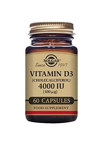 Solgar Vitamin D3 4000 IU (100 µg) Vegetable Capsules - 60 Count (Pack of 1) - Cholecalciferol - Keeps Bones and Teeth Healthy - Supports Muscle Function & Immunity - Vegetarian