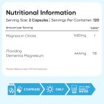 Magnesium Citrate Capsules 1480mg - 240 Capsules - 4 Months Supply - 30% Buffered - Bioavailable Form - 2 Capsules a Day - Vegan-Friendly & Non-GMO - Magnesium Supplements for Men & Women