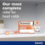 Sudafed Congestion & Headache Relief Max Strength Capsules, Targets Blocked Nose, Pressure, Heavy Head, Relieves Congestion and Headache with Maximum Strength formula, pack of 16